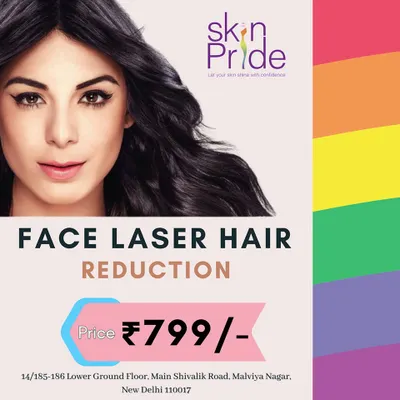 We believe in accessible beauty for our community. That's why we offer face laser hair reduction exclusively for the LGBTQIA+ community for only ₹799 per session.
