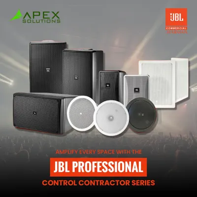 The JBL Professional Control Contractor Series offers versatile audio solutions for any commercial space. I supply and advise on a variety of models, including surface-mount, in-ceiling, and pendant speakers, to create auditory masterpieces in restaurants, retail stores, and corporate offices.