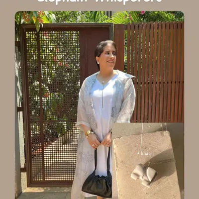 It was an honor to see my 'haati' pendant on the incredible Guneet Monga, whose work on 'The Elephant Whisperers' touched so many. My Howlite elephant charm is a symbol of patience and calm.