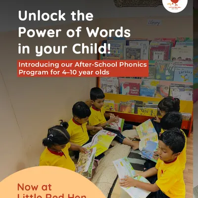 Unlock the power of words in your child. Our after-school phonics program for 4-10 year olds at the Kothanur campus helps boost reading and writing skills through fun, interactive sessions in small batches.