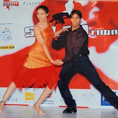 A throwback to Salsathon! Here I am with the gorgeous actress Keerthy Reddy, who was one of our esteemed judges for the competition.
