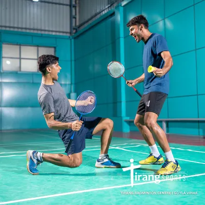 The thrill of the game captured at our Goyla Vihar center. This professional shot, taken for a Canva photoshoot, shows the energy our courts inspire.