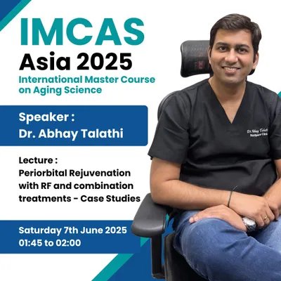 We are proud to announce that our Medical Director, Dr. Abhay Talathi, will be speaking at the prestigious IMCAS Asia 2025 congress. He will be sharing his clinical insights and case studies on Periorbital Rejuvenation, representing Indian dermatology on a global stage.