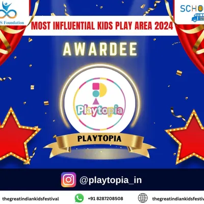 We are thrilled and honored to be named the "Most Influential Kids Play Area 2024" by The Great Indian Kids Festival. A huge thank you to everyone who has supported our journey and believed in our mission to create a magical place for kids.