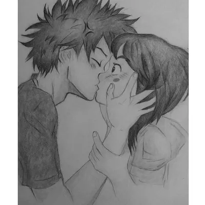 I really enjoy making sketches like this. This is a custom anime-style portrait capturing a cute, emotional moment between two characters. It's a perfect gift for someone special.