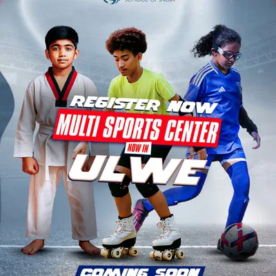 Announcing our expansion into multi-sport coaching with the new FSI Multi Sports Center in Ulwe. This graphic details our new offerings in football, taekwondo, and skating, inviting a new generation of athletes to join us.