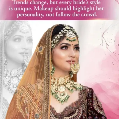 Trends change, but a bride's style is unique. We teach our students to create makeup that highlights her personality, not just follow a trend, ensuring a timeless and personal look for her special day.