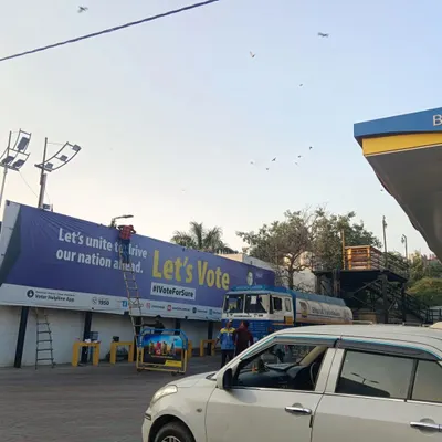 This is a wide view of a 4-megapixel IP camera installation project at a Bharat Petroleum pump in New Delhi. My goal is to provide comprehensive surveillance covering all critical areas of a large commercial property.
