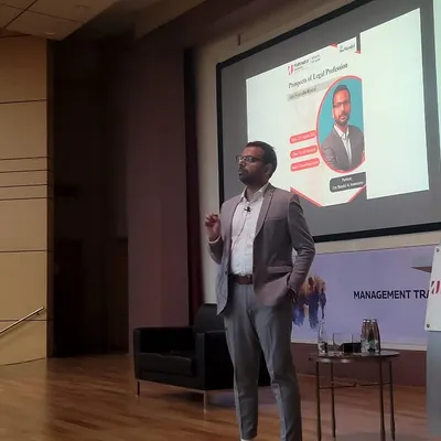 Our Partner, Saurabh Bindal, is seen here addressing law students at Mahindra University. Sharing practical insights on the legal profession is part of our commitment to mentoring future leaders in law.