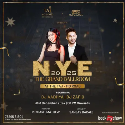 This flyer is from my New Year's Eve 2025 event at The Grand Ballroom in The Taj, MG Road, Bangalore. I specialize in corporate and hotel events that require a professional touch and a versatile music selection.