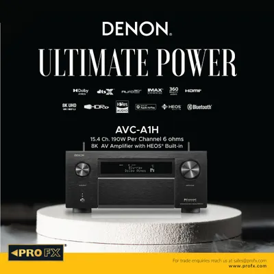 The Denon AVC-A1H represents the ultimate in power and performance. With 15.4 channels of amplification and 190W per channel, this 8K AV amplifier is designed and manufactured in Japan to deliver a professional theatre experience in your home.