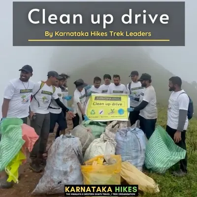 This is our team of trek leads after a clean-up drive at Ethina Buja. We are committed to keeping our trails beautiful.