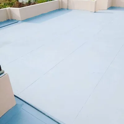 This is a freshly coated terrace floor. We use specialized paints that provide a waterproof seal, protecting your home from water damage and keeping the terrace clean.