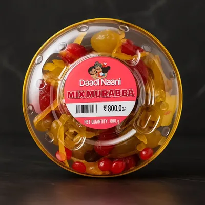 Our beautiful Mix Murabba is a customer favourite for gifting. It's a delightful mix of colourful, preserved fruits in a sweet syrup, just like the ones we ate during festivals as kids.