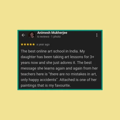 This parent's feedback perfectly captures our core belief: "there are no mistakes in art, only happy accidents." We are so happy to create a space where students feel free to explore without fear of judgment.