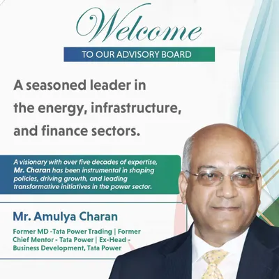 We are honored to welcome Mr. Amulya Charan, a visionary leader with over five decades of experience in the energy and infrastructure sectors, to our Advisory Board. His expertise, particularly from his time at Tata Power, will be invaluable to our mission.