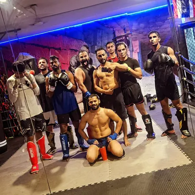 The elite batch after a tough sparring session. This is our team of dedicated fighters who push each other every day in BJJ, MMA, and striking open mats.