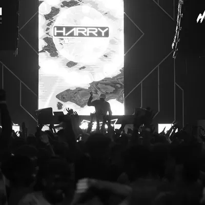 A powerful black and white shot from the Holi festival at Sunburn Union. Even without color, you can feel the energy of the crowd and the scale of the VDJ production.