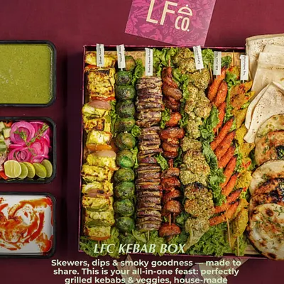 My LFC Kebab Box is an all in one feast designed for sharing. It’s loaded with skewers of grilled kebabs and veggies, accompanied by house made chutneys, dips, and fresh bread, making it a guaranteed crowd pleaser.