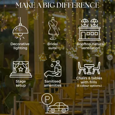 An overview of the little things that make a big difference: from decorative lighting and a bridal suite to sanitized amenities and parking.