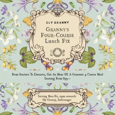 My Four-Course Lunch Fix is a delightful gourmet experience. This poster gives you a peek into the kind of indulgence you can expect.