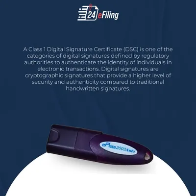 A Digital Signature Certificate (DSC) is a secure digital key used to authenticate your identity in electronic transactions. This USB token provides a much higher level of security than a handwritten signature for all your e-filing needs.