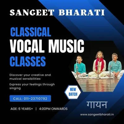 Our classical vocal music classes are designed to help you discover your creative sensibilities. This image captures our students during a stage performance, a core part of our curriculum that builds confidence and stage presence.