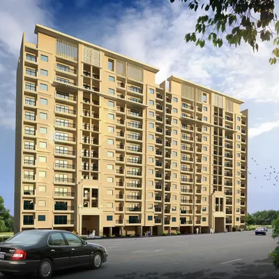 This render illustrates the residential component of a proposed 2.1 million square foot mixed-use development in Patna. The design focuses on creating a vibrant community with well-ventilated apartments and accessible green spaces.