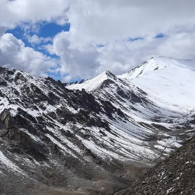 The raw, majestic beauty of the snow-dusted peaks as seen from the Khardungla Pass. This is the kind of view that makes all the effort worthwhile.