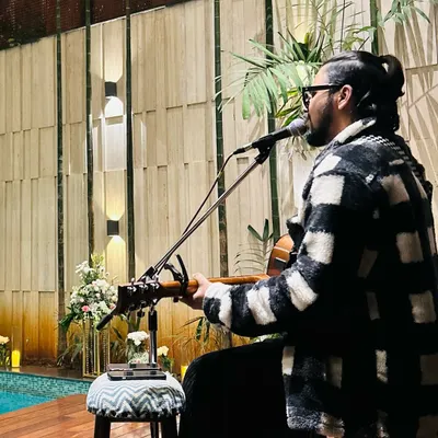A memorable evening performing a private solo set by the poolside for Dr. Sudhakar. The intimate and elegant setting was perfect for a soulful acoustic session.