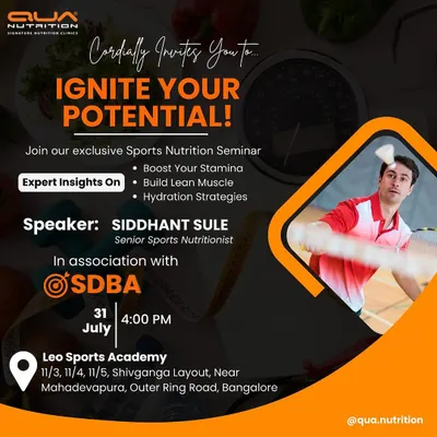 We go beyond the court to give our athletes an edge. This is an announcement for a Sports Nutrition Seminar we hosted, bringing in experts to teach players about fueling their bodies for peak performance.