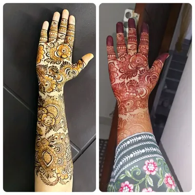 Here you can see the magic of natural henna. On the left is the fresh paste, and on the right is the gorgeous, deep red stain it develops into after removal. I never use filters on my stain pictures.