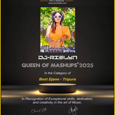 Honored to be recognized as 'Best Djane - Tripura' by SOS Nitelife for the second year in a row. This award is dedicated to all the DJs from smaller states who are struggling for a stage and an opportunity.