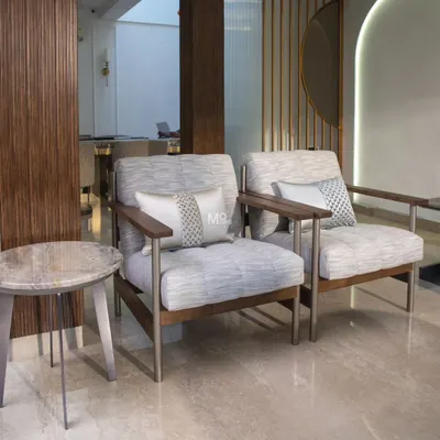 Nothing makes us happier than a satisfied client. This image of our Stavanger Armchair is from a completed project, and it represents the successful collaboration and trust that is central to our design process.