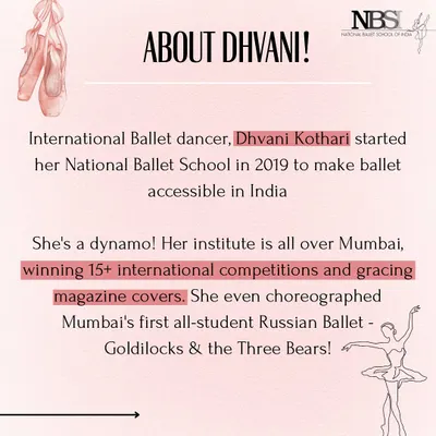 This is the origin story of NBSI. I started the National Ballet School in 2019 to share my passion and make professional ballet training accessible across India. Since then, we've grown into a multi-studio institution with international recognition.