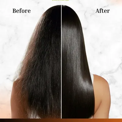 This side-by-side comparison is the perfect showcase of a Nanoplasty transformation. We turned frizzy, unruly hair into a flawless, silky-smooth curtain with incredible shine.
