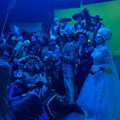 Behind the scenes of a "Day of the Dead" themed creative shoot I choreographed. The level of detail in the costumes and makeup was incredible, and my job was to create movement that matched this amazing aesthetic.