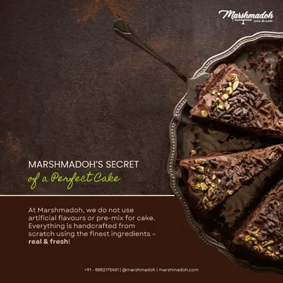 What's the secret to a perfect cake? It's simple: no artificial flavours or pre-mixes. Everything is handcrafted from scratch using the finest real and fresh ingredients.