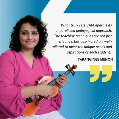 "What truly sets BAM apart is its unparalleled pedagogical approach. The teaching techniques are not just effective, but also incredibly well-tailored to meet the unique needs of each student." Thank you, Taranginee, for your wonderful words.