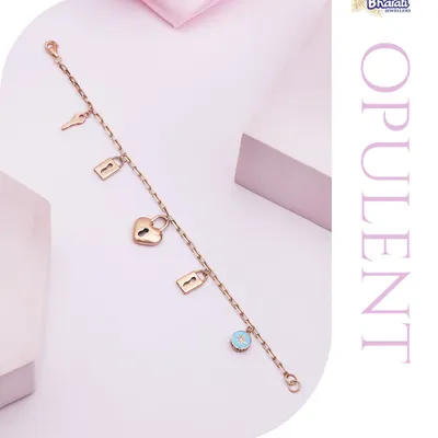 A story of connection, told in rose gold. Our Lock & Key charm bracelet is a delicate and meaningful piece, designed to be a personal talisman that you carry with you always.