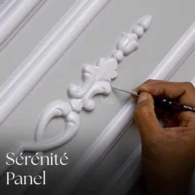 A look at the making of our Sérénité Panel. Here, an artisan meticulously carves the neoclassical details by hand. This level of precision ensures every element evokes a sense of calm elegance and character.