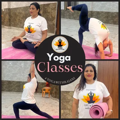 A collage showcasing the variety in my yoga classes, from seated meditative poses like Padmasana to dynamic postures like Virabhadrasana (Warrior Pose).