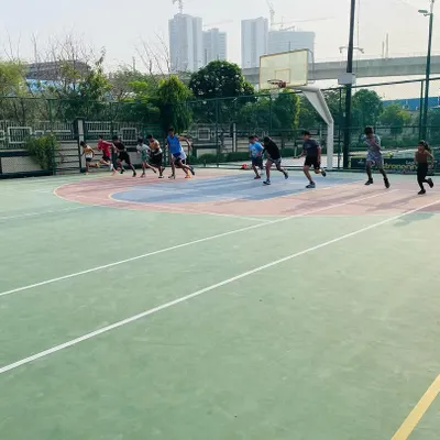 The entire group participates in running drills to build cardiovascular endurance.