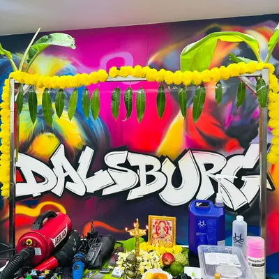 A glimpse into our Ayudha Pooja celebration at the salon. We believe in blessing our tools of the trade, from our grooming scissors and dryers to the safe color dyes we use to create beautiful styles for your pets.