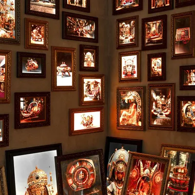 A retro-futuristic photo gallery from our 'Indofuturism' installation, featuring AI-generated imagery. The collection of hybrid, futuristic portraits is set within a traditional Indian context, creating a surreal and absurdist panorama that blends the old with the new.