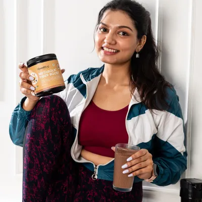 We capture the positive feeling your brand provides. This shot for The Good Bug shows a happy, healthy model post-workout, connecting the product with fitness and well-being.