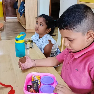 Snack time is an important part of our day. It's a time for children to recharge and practice good table manners.