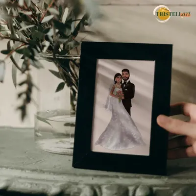 A custom-made digital wedding portrait, elegantly framed to preserve your magical moment as a timeless piece of art.