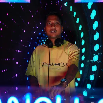 A pre-wedding event with a "Tokyo Drift" theme, complete with neon lights. As a VDJ, I love working with creative themes and visuals.