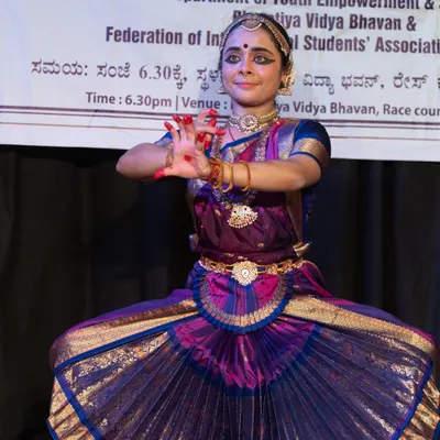 A powerful 'aramandi' stance by my senior disciple Vidushi Anushree Bhat during her solo concert for the ICCR's 'Every Friday Cultural Evening Programme'. This is the foundational posture in Bharatanatyam.